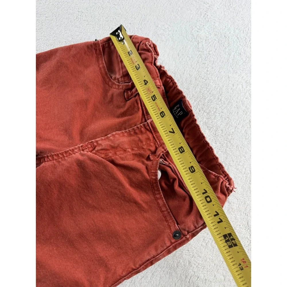 Gap Denim Boys Rust Orange Stretch Slim Jeans Size 7 Regular Adjustable Waist